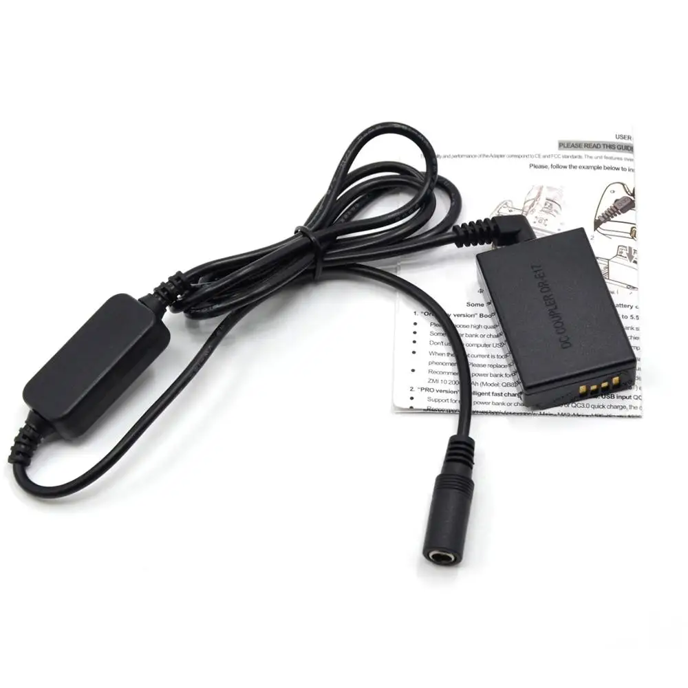 12V-Batteria Fittizia Di Dr-E17 Dell'Accoppiatore Di Cc Del Cavo Elettrico + Lp-E17 Di 24V Step-Down Per Canon Eos M3 M5 M6 Eos-M3 Eos-M5