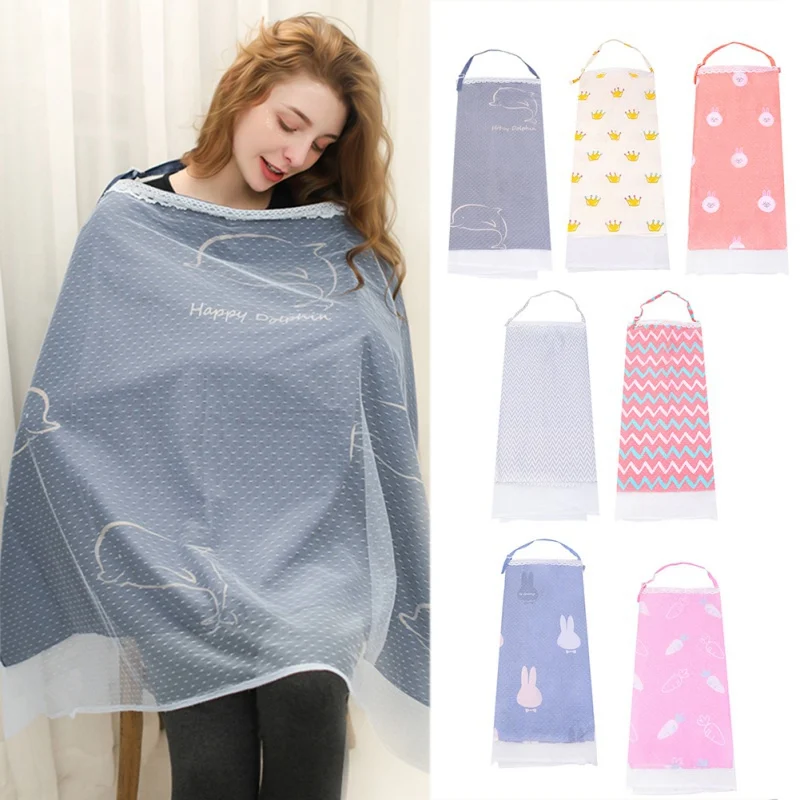 

14Colors Multi-Functional Breastfeeding Nursing Cover Comfortable Geometric Pattern Breastfeeding Gauze Women Nursing Cover