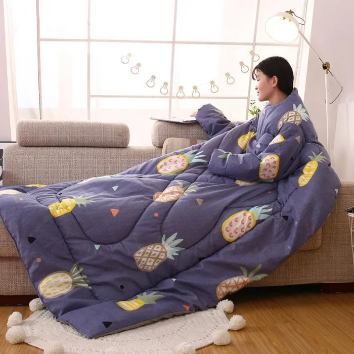 «Ленивое» одеяло с рукавами теплое одеяло многофункциональное мягкое удобное для дома зима ворс DEC889