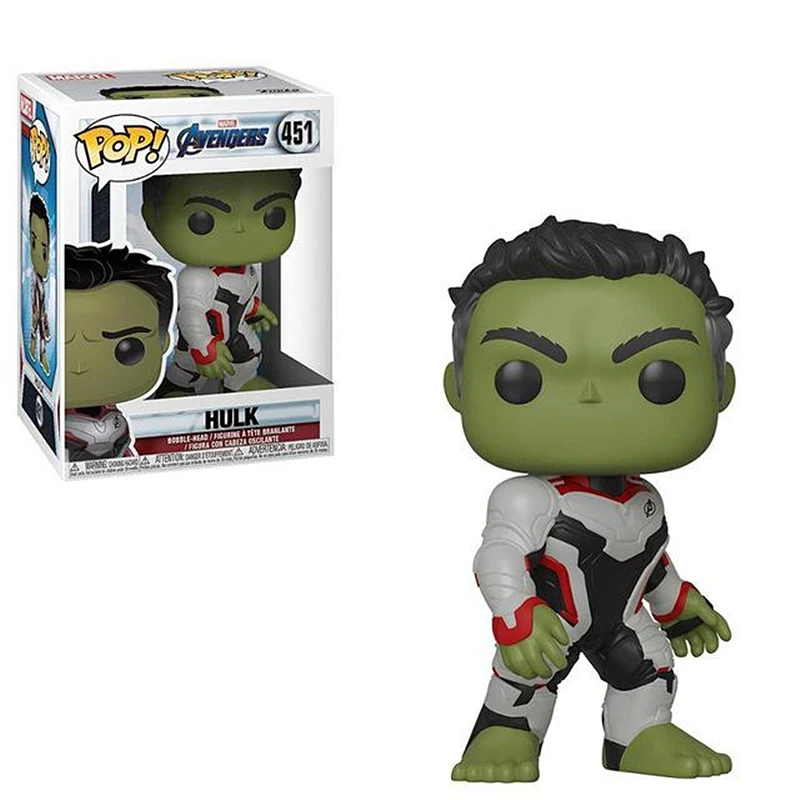 with box 451 FUNKO POP Мстители одежда «Супергерои» Халк фигурки Фильм Винил движущиеся и игрушечные фигурки игрушки Фигурки Коллекционная модель игрушка для детей - Цвет: with box 451