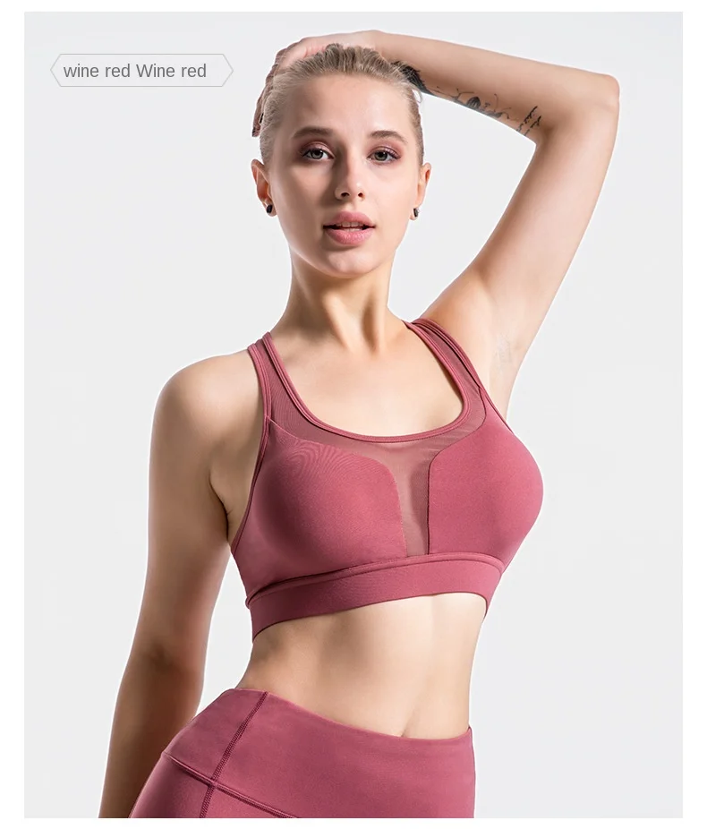 2020 Naadloze Yoga Beha Workout Padded Hoge Impact Activewear Sportbeha Top Fitness Vrouwen Racerback Running Crop Tops Roze