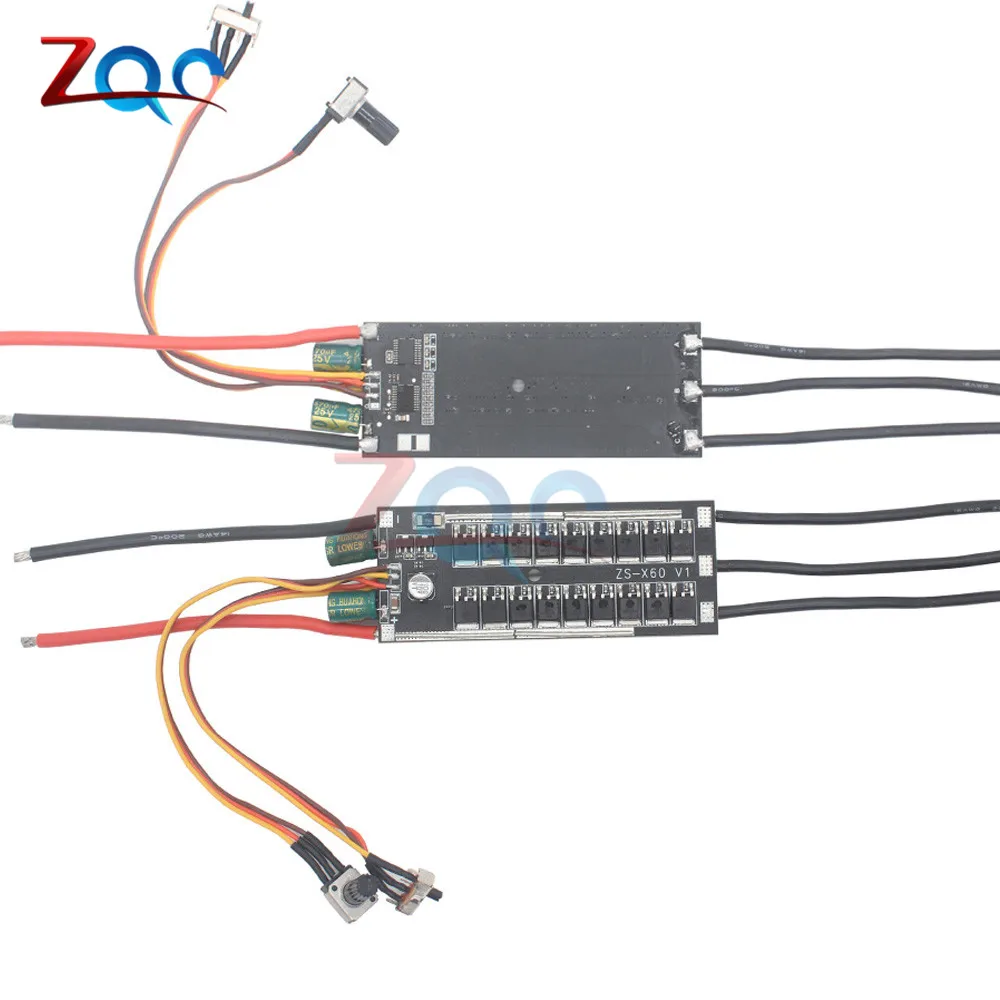 DC6-24V 1000W BLDC 3-Phase Brushless Motor Driver Hallless DC Motor Drive Board Speed Controller Module with Potentiometer dc motor speed controller dc motor driver