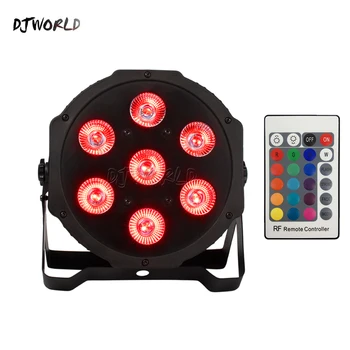 

DJWORLD Wireless remote control LED Par 7x12W RGBW 4IN1 LED Wash Light Stage Uplighting No Noise Professional Light