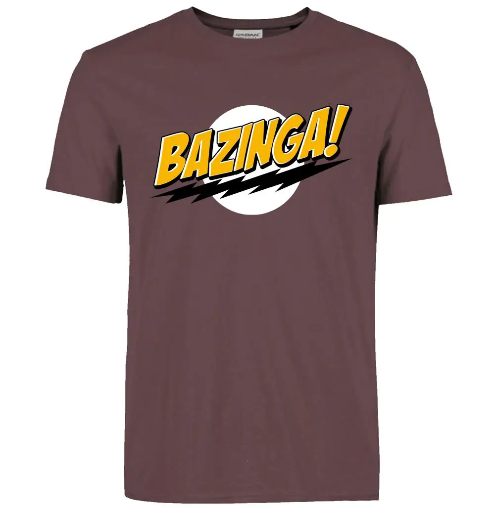 Забавная футболка The Big Bang Theory Bazinga Летняя Повседневная модная уличная Мужская футболка крутая уличная брендовая одежда