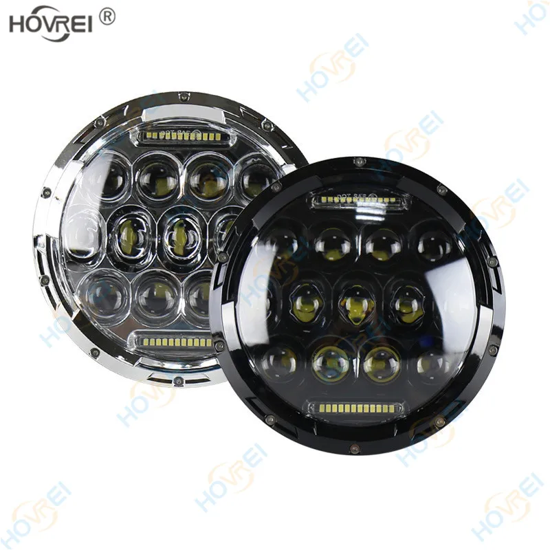7 дюймов Круглая автомобильная светодиодная фара мотоцикл Hi-Low Beam angel кольцевая фара ходовые огни для Jeep Wrangler Lada Niva Off Road