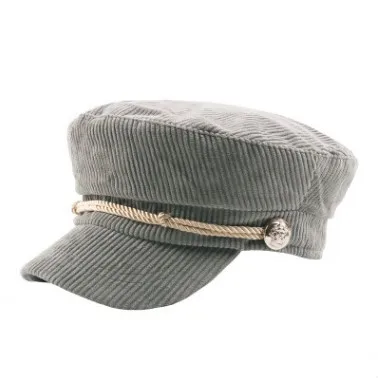 SILOQIN тренд женские бренды армейские кепки Snapback осень зима женские модные вельветовые плоские кепки для отдыха теплые кепки с козырьками - Цвет: Gray