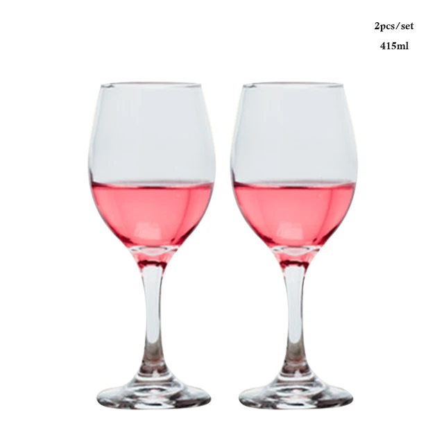 2pcs Goblet Wine Glass 650ml Kitchen Utensils Crystal Water Champagne Glasses Bordeaux Wedding Party Birthday Gift Lead-Free 2pcs-415ml