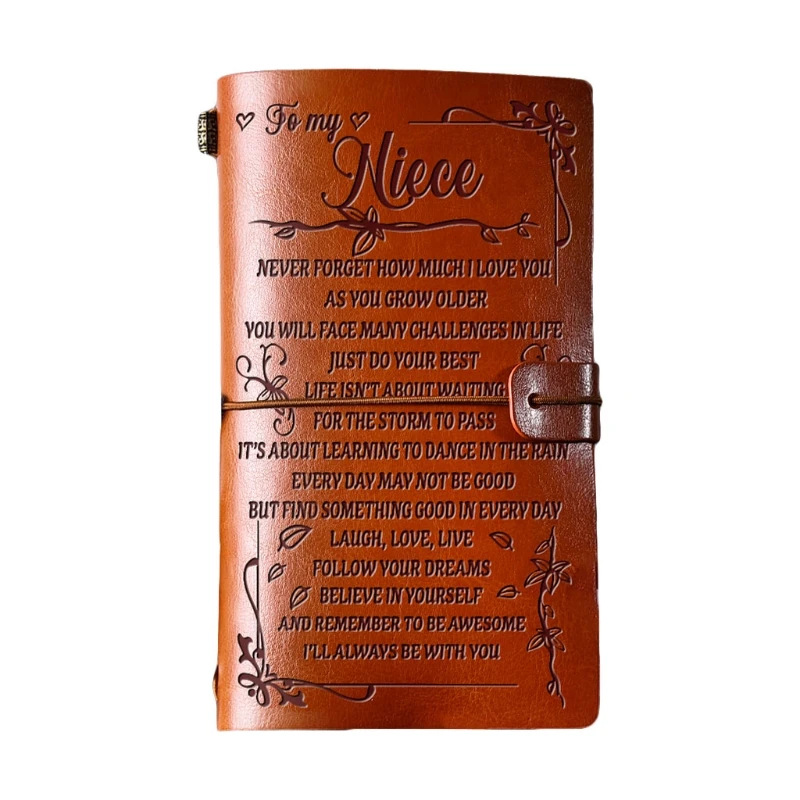 

LXAA Elegant Handcrafted Diary Notebook Engraved Leather Journal Message Note Book to My Daughter /to My Wife Handwriting