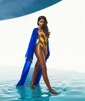 Alternative view of Simi African Bodysuit High Cut  Backless Swimsuit