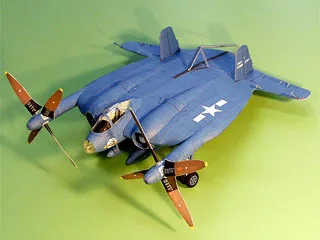 

1:32 3D Fighter Paper Model US XF5U-1 Fly Pizza Fighter Model Manual DIY Collection Three-dimensional Aircraft Model Toys