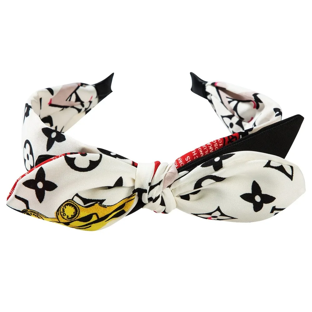 

Cute Female original abstract print wide headpiece Middle knotted Hair Hoop Band Adjustable Cat Ears headband