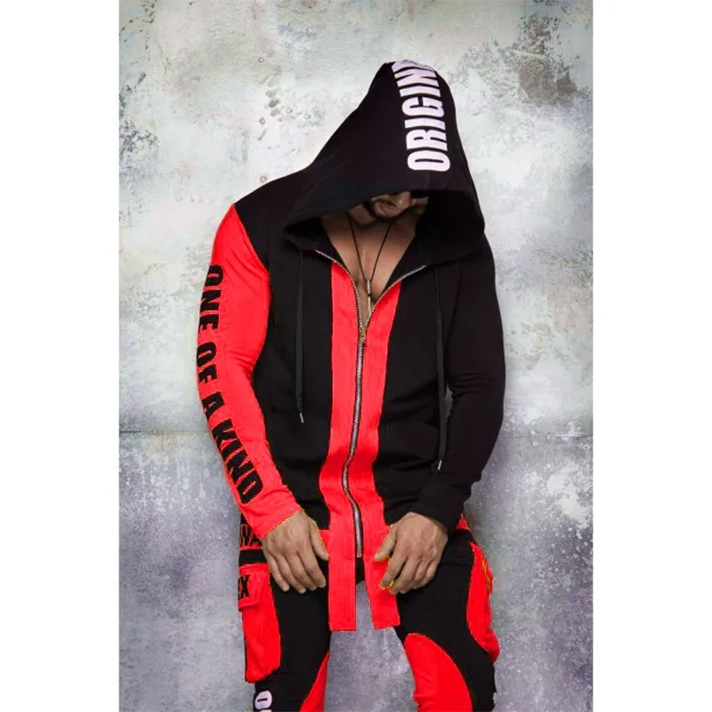 80% OFF ZOGAA Tracksuit Mens Autumn Streetwear Fashion Hoodies Sweatpants Sweatsuit Letter Patchwork Zipper 2 of Sets Casual Slim Suits