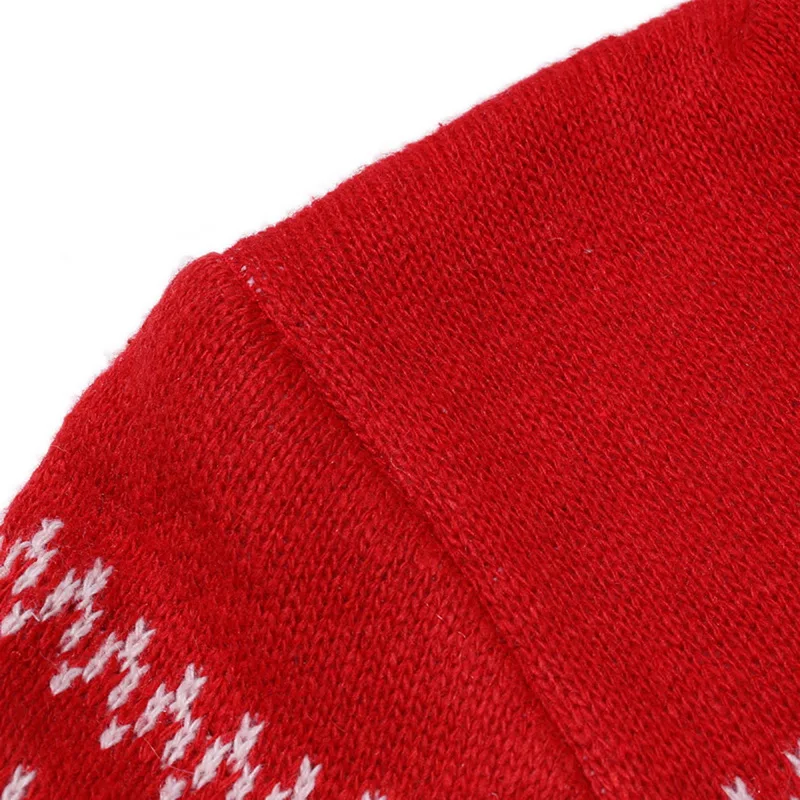 HEFLASHOR, Мужской Повседневный свитер с длинным рукавом, облегающий вязаный пуловер, топ с v-образным вырезом, водолазка, Рождественский узор, осенне-зимний свитер
