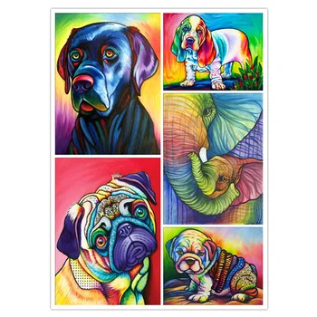 

Full round diamond painting Art cartoon animals 5D DIY diamond embroidery mosaic landscape art kit home decoration
