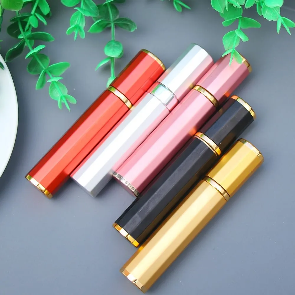 8ml Fillable Portable Mini Perfume Bottle Traveler Aluminum Spray Atomizer Empty Pots Refillable Bottle Container Free 2