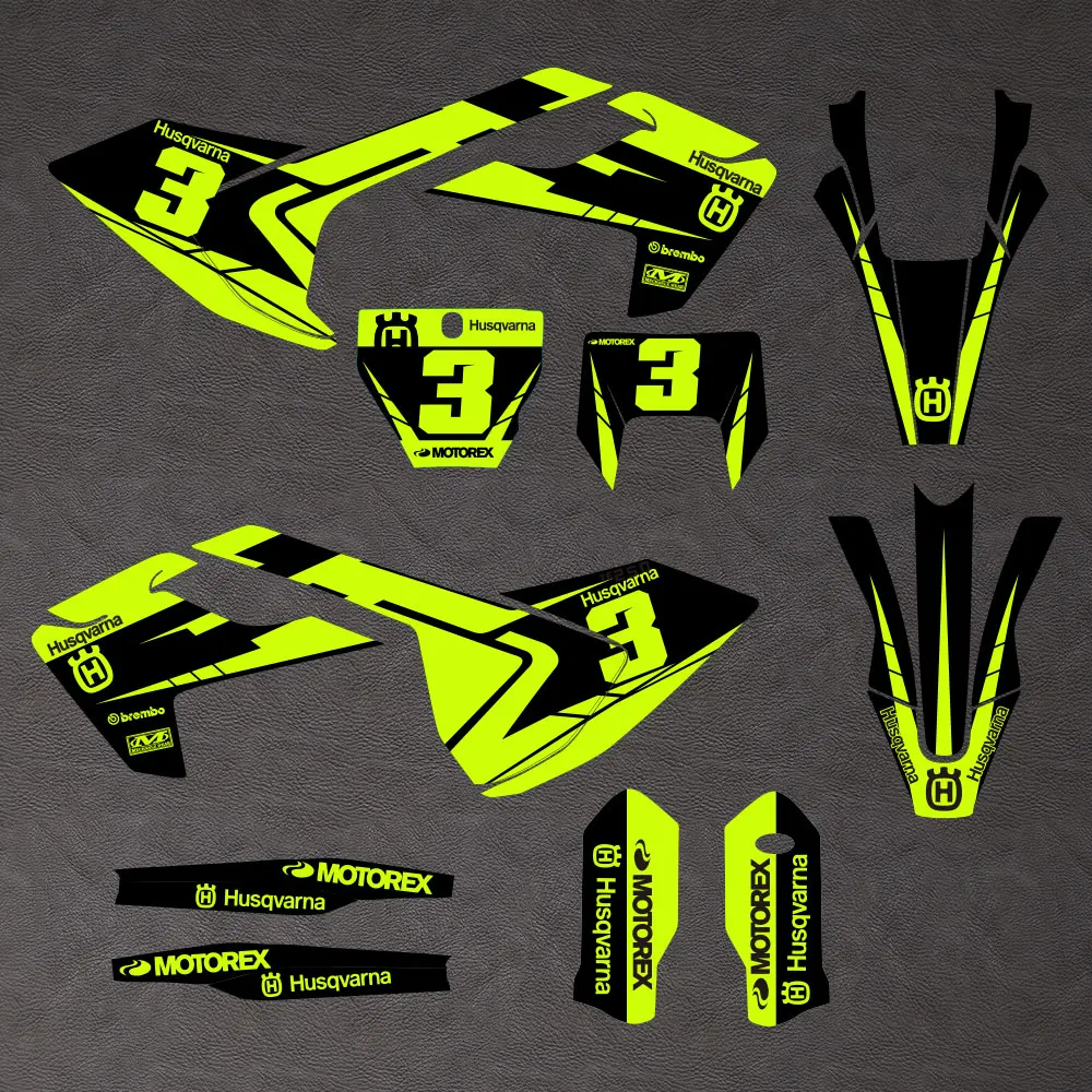 Cust Fu graticos de vinilo pegatinas vehillo secreto para Husqvarna TE FE TC FC TX FX 125 250 300 350 450 501 2016 20|Наклейки и