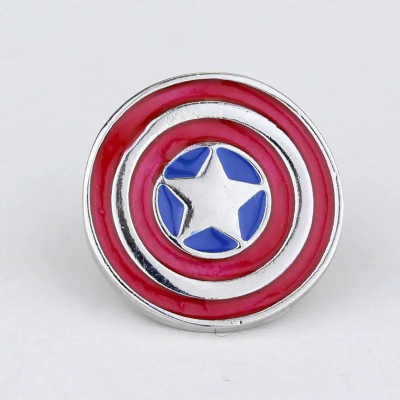 Мстители 4 Тор танос Халк Брошь булавка Капитан Америка Marvel Черная пантера булавки "сумка" подарок для женщин и мужчин броши - Окраска металла: Captain America