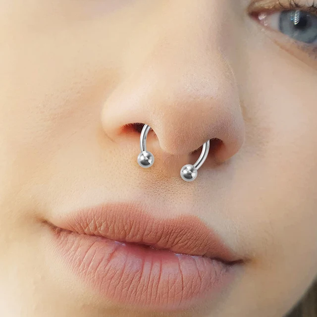 Gold Septum Ring 16g Aumeo 6PCS Nose Septum Ring 16G Surgical