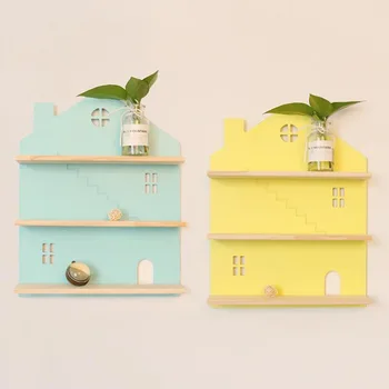 

Nordic Shaped Wood Wall Shelf Home Decoration Background Wall Decoration Storage Rack shelf Hanging Home Shelves Storage Rack