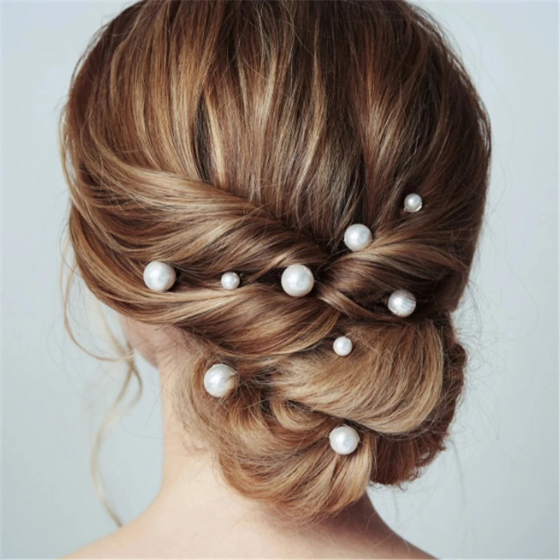 Women Simulated Pearl Hairpin Stick Wedding Bridal Crystal Hairpin U Shaped Hair Clip Hair Accessories Hairstyle Tools jewelry accessories hair accessory hair clip hair headdress hair stick bridal headwear pearl hairpins