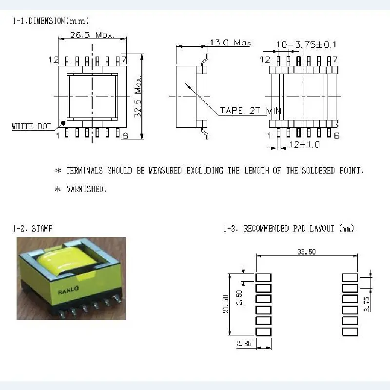 EFD25 SMD 6 + контактный высокочастотный трансформатор катушка TDG TP4 мягкий магнитный