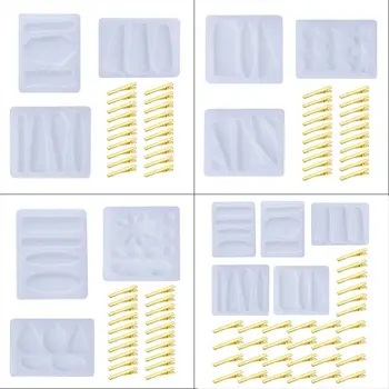 

Crystal Epoxy Resin Mold Hair Clip Barrette Casting Silicone Mould DIY Crafts Jewelry Making Tool