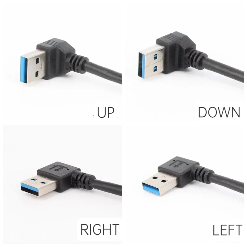 Удлинительный Кабель USB 3 0 с левым изгибом и углом 90 градусов кабель для передачи