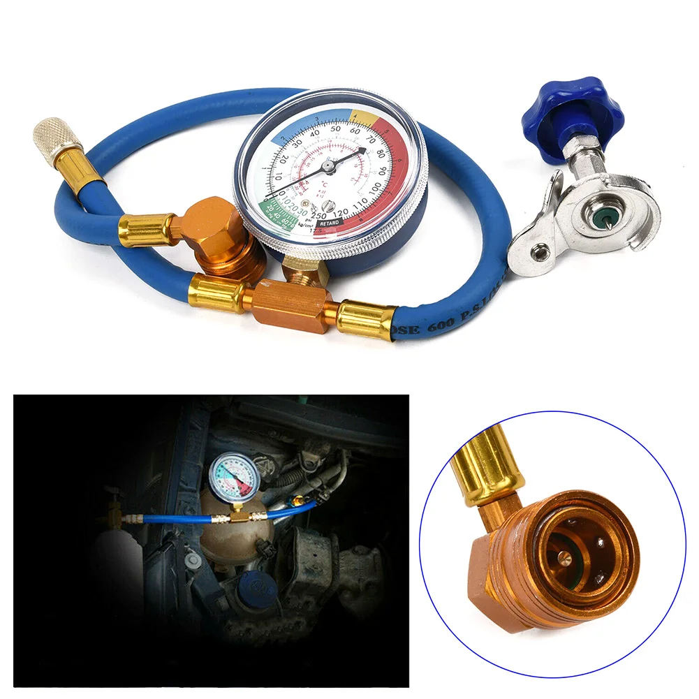 

1pcs R134A R12 Hose Plastic Metal Household Car Motorcycle Fluorine Air Conditioning Refrigerant Recharge Measuring Kit