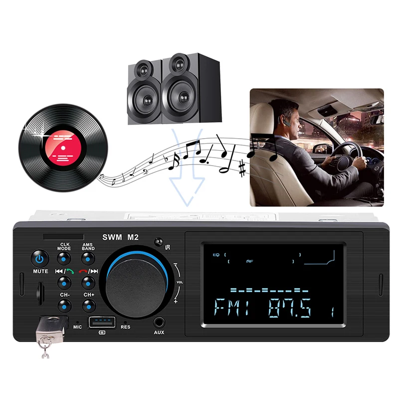 Автомобильный радиоприемник Bluetooth Авторадио 12 в автомобильный стерео радио FM Aux вход приемник зарядка SD USB In-dash 1 Din автомобильный MP3 мультимедийный плеер