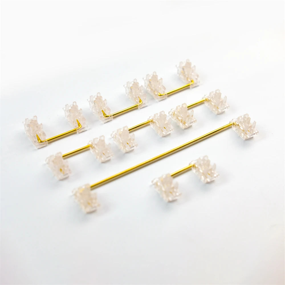 Clear Gold Plated Mounted Stabilizers 6.25U 2U 61 87 104 108 Keys