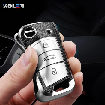 Custodia per chiave a distanza per auto in pelle TPU per Volkswagen VW Golf 7 MK7 Tiguan Seat Ibiza Leon FR 2 Altea Aztec per Skoda Octavia A7 - Custodia per chiave a distanza per auto in pelle TPU per Volkswagen VW Golf 7