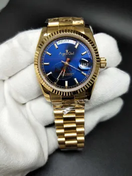 

Classic New Men Daydate Yellow Gold Black Blue Grey Automatic Mechanical Stainless Steel Sapphire Sport Watches 36mm AAA+