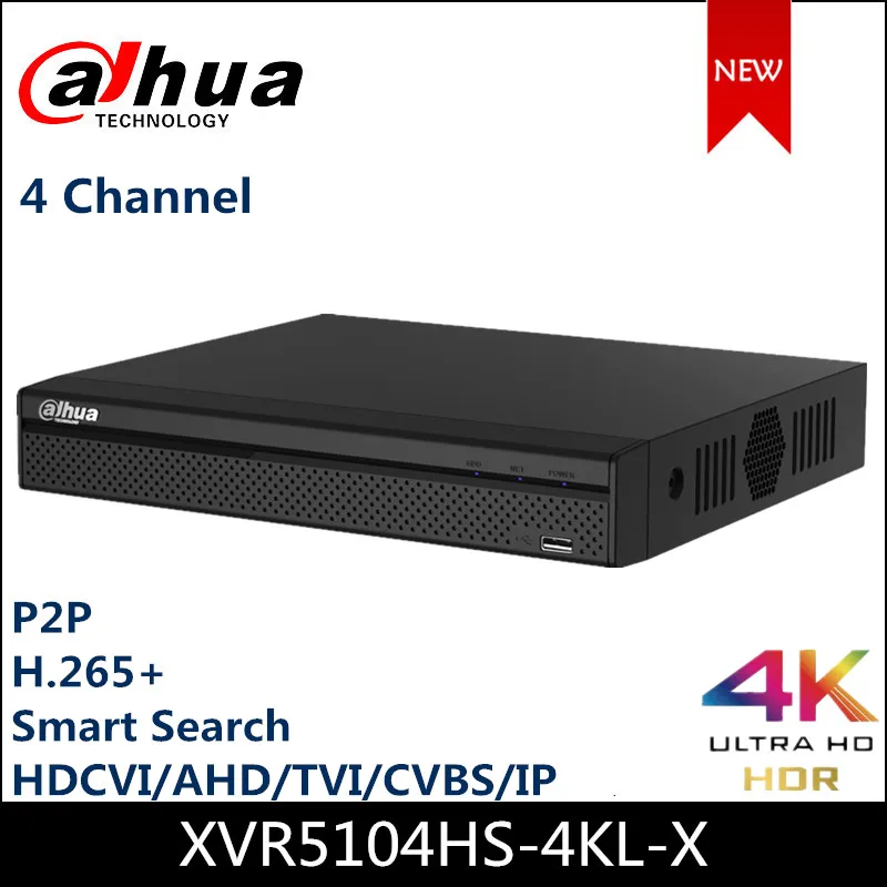 Видеорегистратор Dahua 4CH XVR рекордер P2P XVR5104HS-4KL-X H.265 разрешение 4k поддерживает