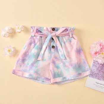 

Infant Baby Girls Summer Printed Shorts Elastic High Waist Colorful Print Trousers Shorts 2-7Y