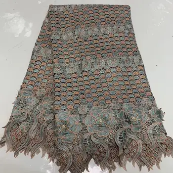 

High Quality Embroidery French Lace Fabric African Guipure Swiss Voile Lace Fabric Nigerian Stones Voile Lace Wedding Materials