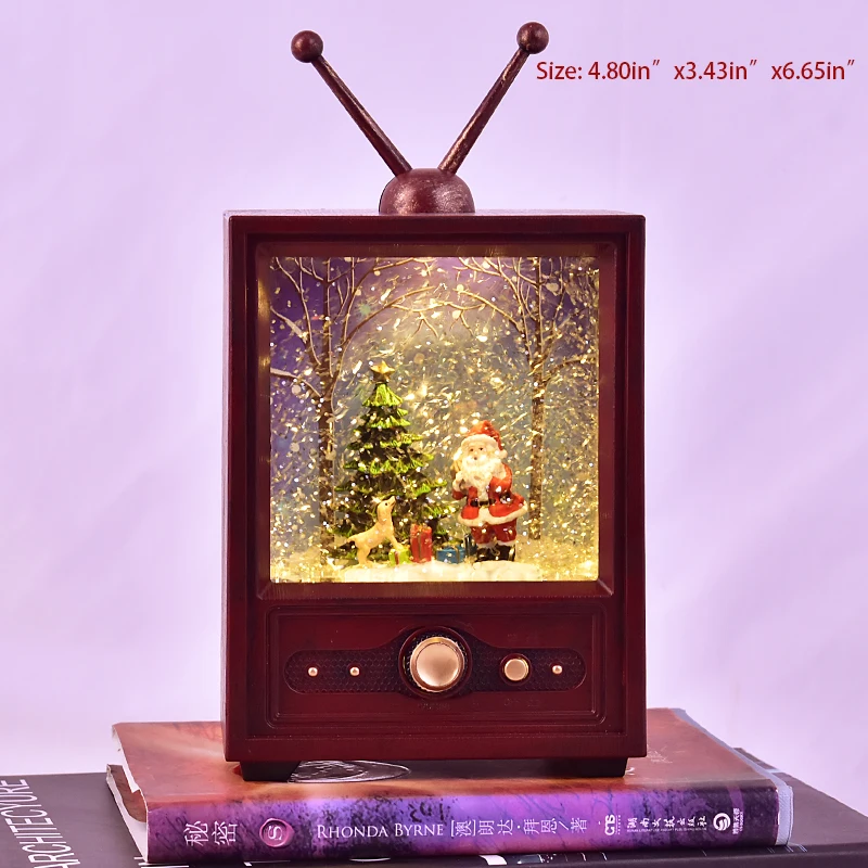 ТВ дизайн рождественские снежные шары Санта-Иисус музыкальная шкатулка снежинки череп голова хрустальный шар рождественские подарки на день рождения вечерние украшения - Цвет: Santa TV Music Box