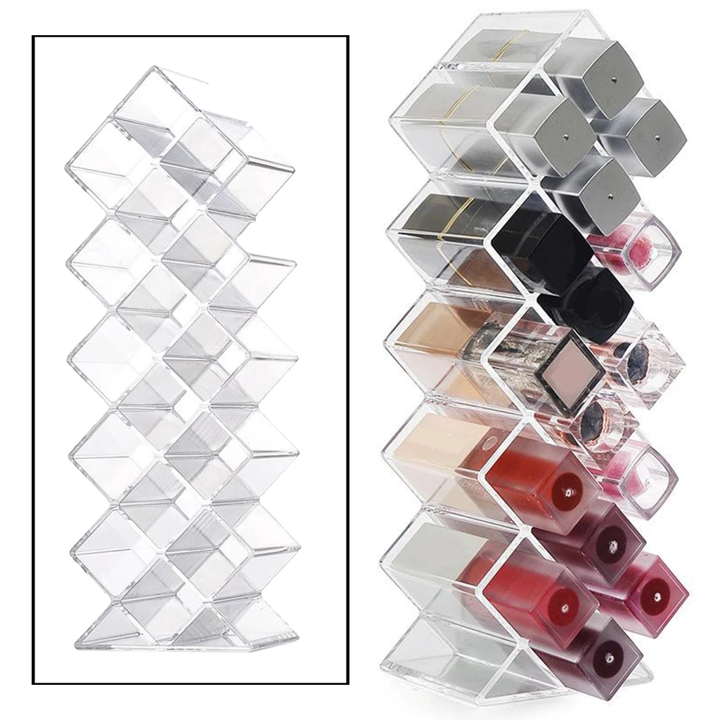 Lipstick Organizer Tower, Lipgloss Storage Holder Stand for 16 Lip Sticks for Makeup Cosmetic Vanity Dresser Display