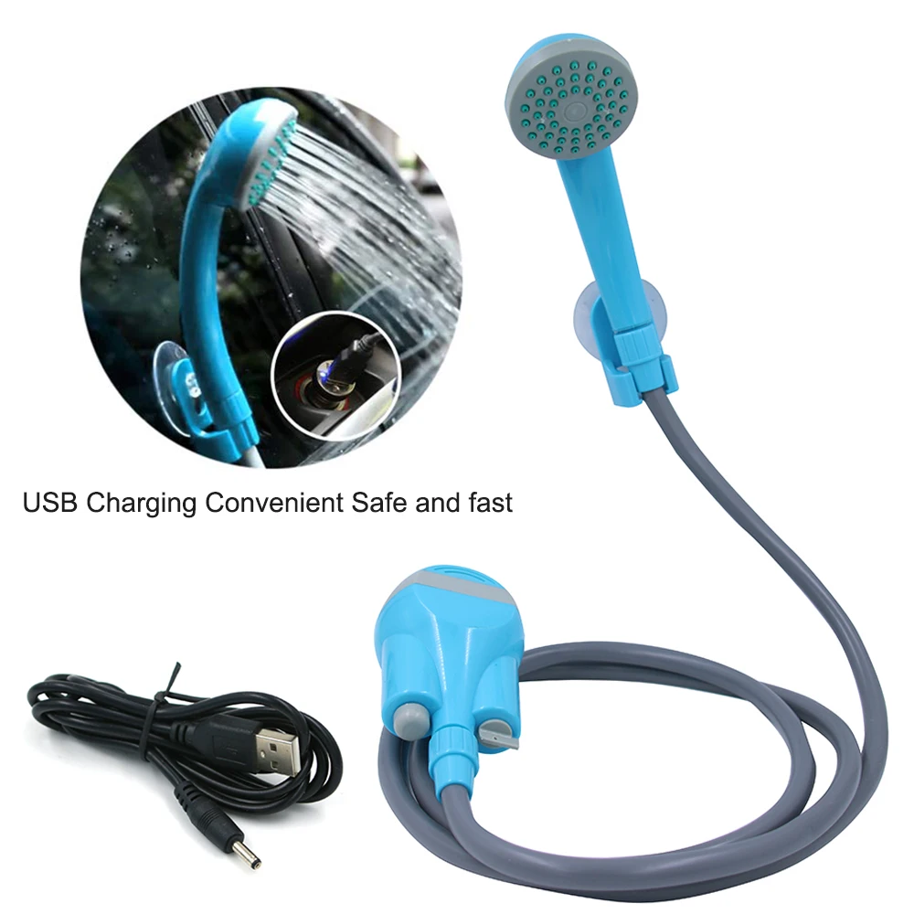 Походный душ с 2 насадками ручная перезаряжаемая душевая головка USB зарядкой