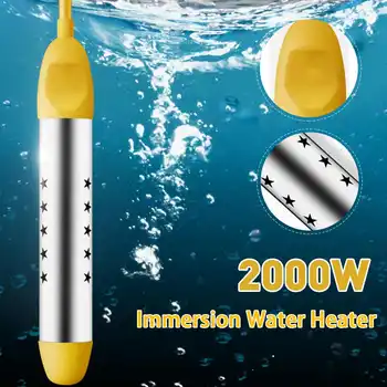激安 2000 ワット 1.5m浮動電気温水器ボイラー水加熱インジケータポータブル浸漬サスペンション浴室水泳プール