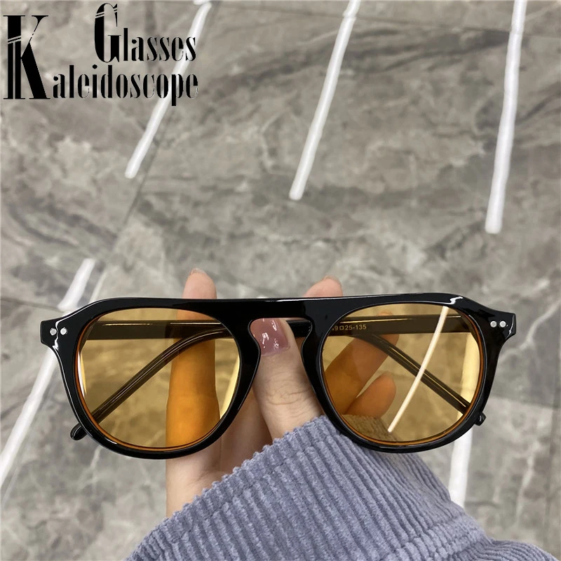 large sunglasses Vintage Orange Round Sunglasses Men Women Jelly Color Glasses Trendy Sunglasses Punk Style Outdoors Glasses UV400 ladies sunglasses