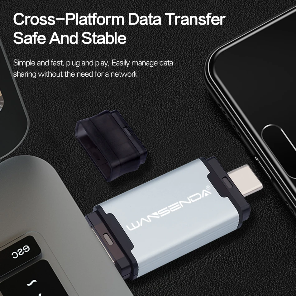 Новинка WANSENDA USB 3 0 TYPE C флеш накопитель 512 ГБ 256 128 Гб 64 32 16 внешний для Android/ПК|USB