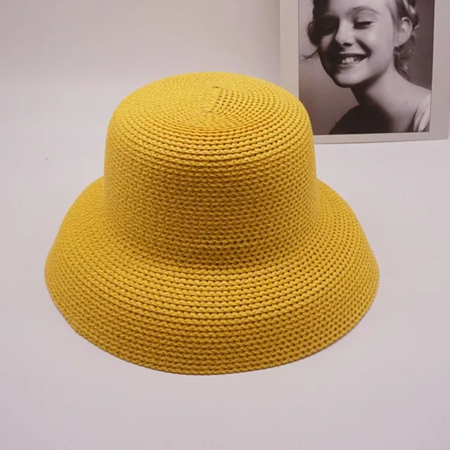 yellow floppy sun hat