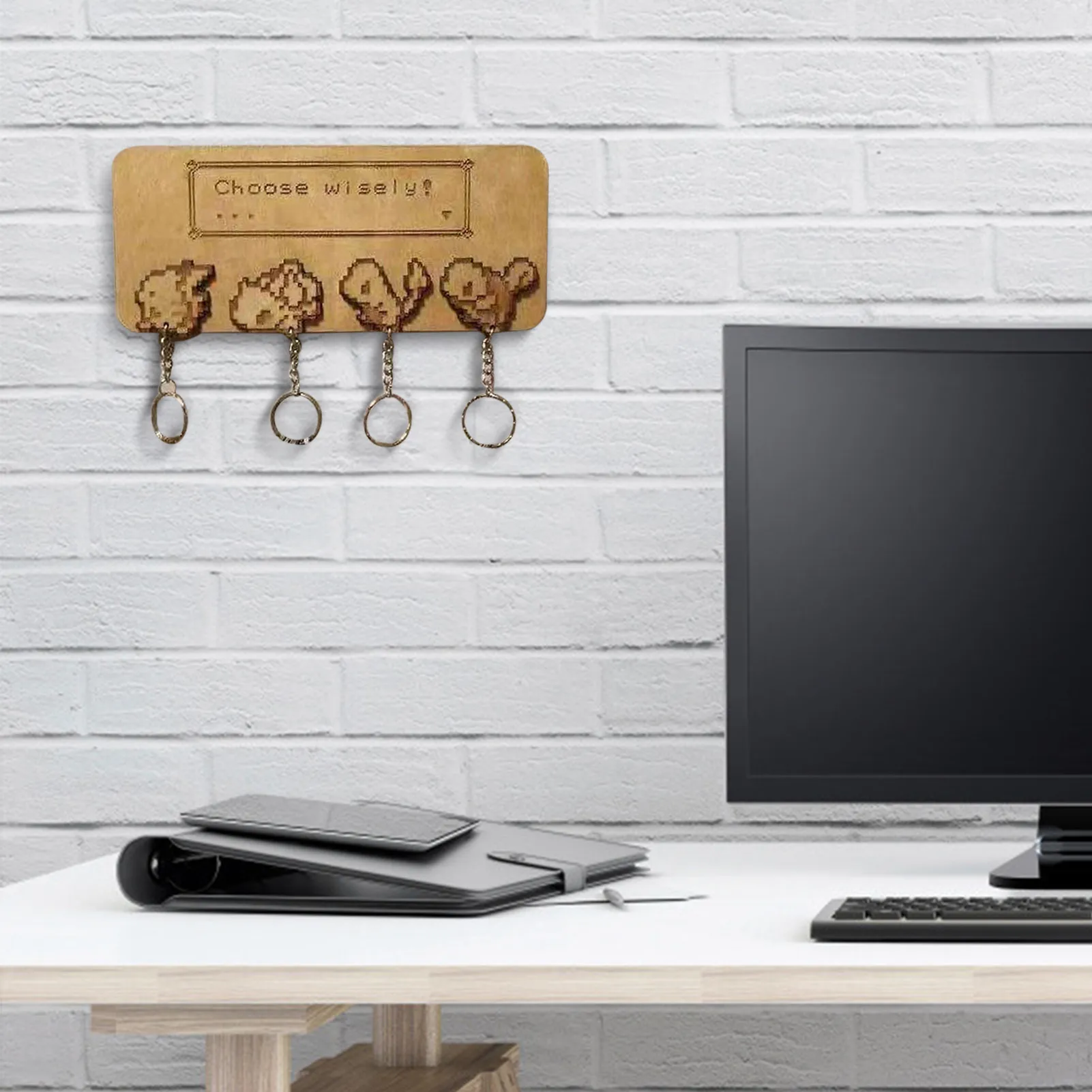 Personalized Wooden Craft Key Rack Family Bamboo Wood Keychain Hanger Wall Door Back Organizer Box Home Decoration