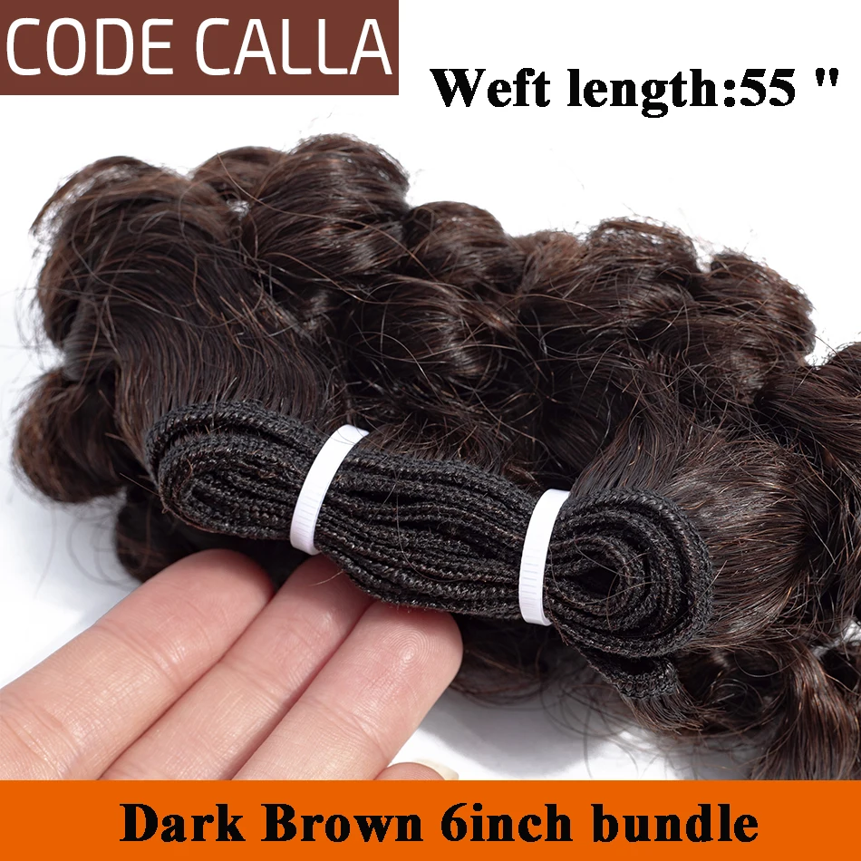 Code Calla Bouncy Curly Bundles Brazilian Hair Remy Human Hair Weave Bundles Extensions Double Drawn Natural Color For Salon