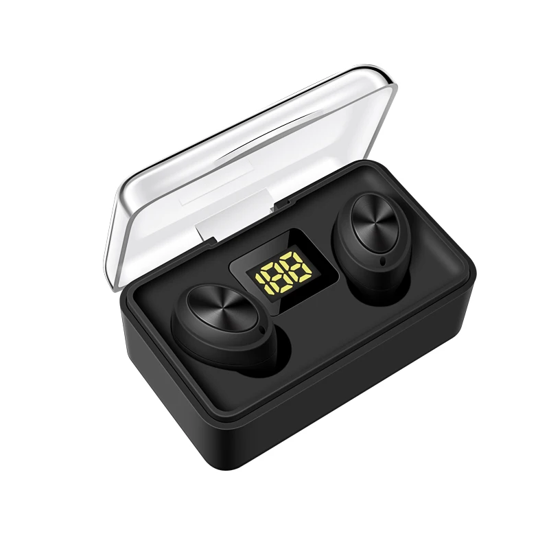 OTTWN TWS bluetooth наушники 5.0LED цифровой дисплей Hi-Fi стерео Беспроводная гарнитура D025 Спортивная беспроводная гарнитура с зарядным ящиком - Цвет: B