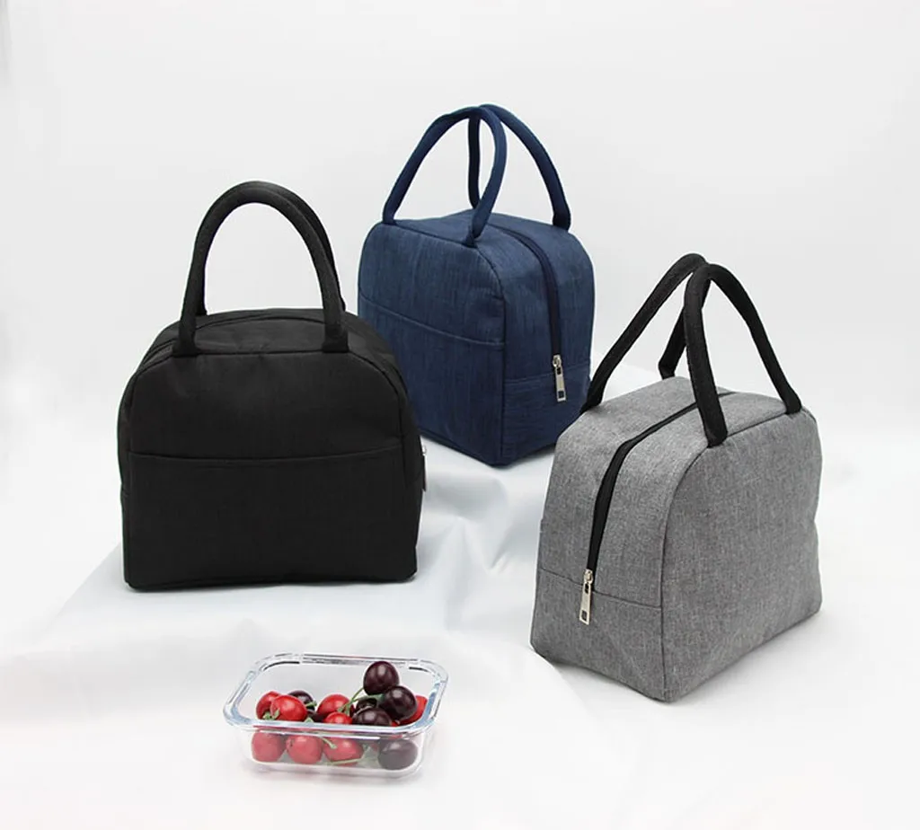 Портативные сумки на молнии для обеда, одноцветные водонепроницаемые нейлоновые женские Студенческая коробка для завтрака, Термосумка для офиса, школы, пикника, сумка-холодильник Bolso# YL5