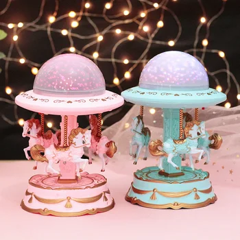 

Multifunction Carousel Music Box Toy Child Baby Starry Sky Projection Lamp Music Bboxes Birthday Gift Hhome Decor