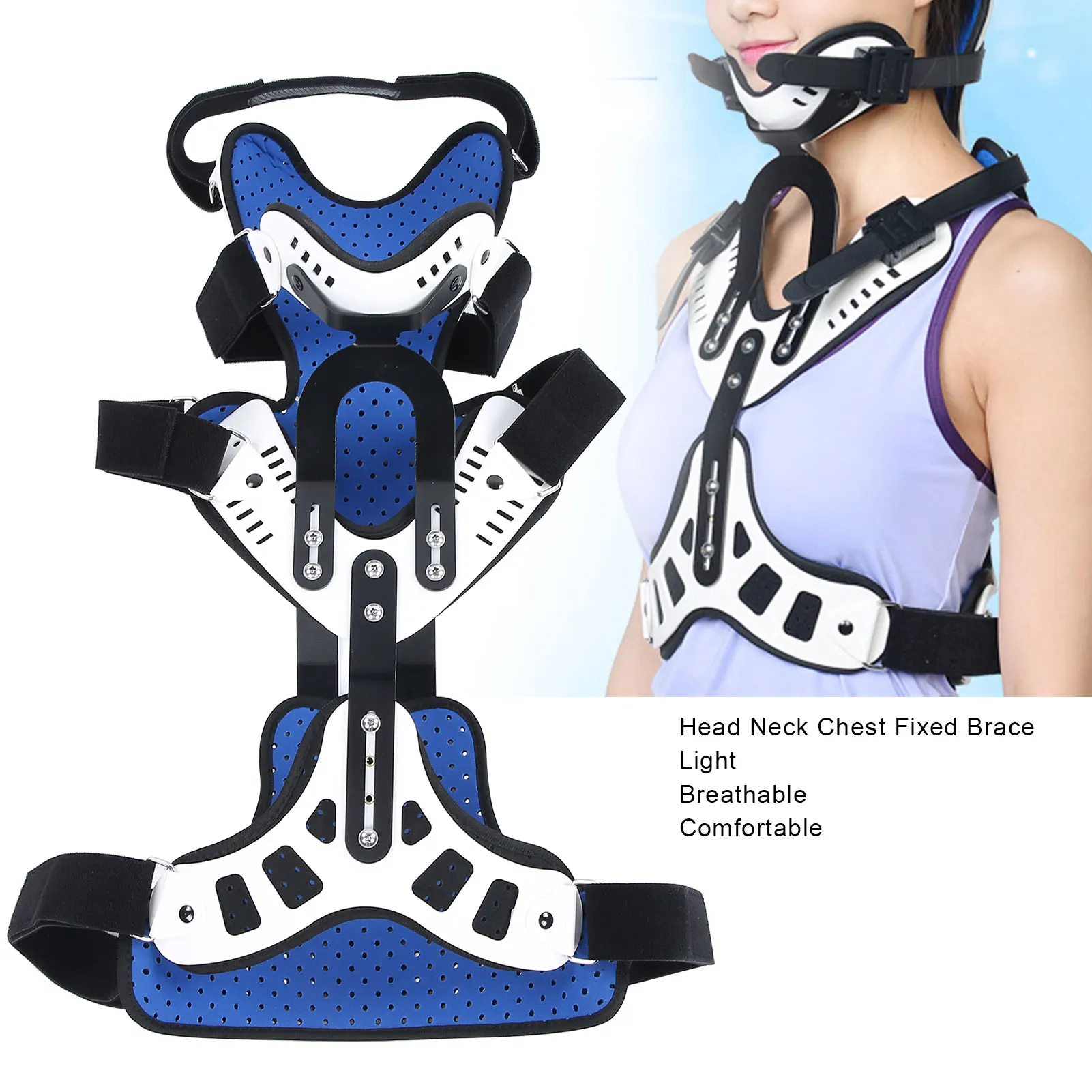 medical-cervical-thoracic-orthosis-adjuatable-head-neck-chest-fixed-brace-traction-device-detachable-clean-comforable-breathable