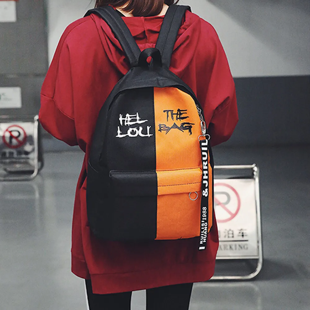 Модный женский или мужской рюкзак из нейлона, хит цвета, школьный рюкзак для мальчиков и девочек, рюкзак с надписью, стильный рюкзак в стиле хип-хоп#8