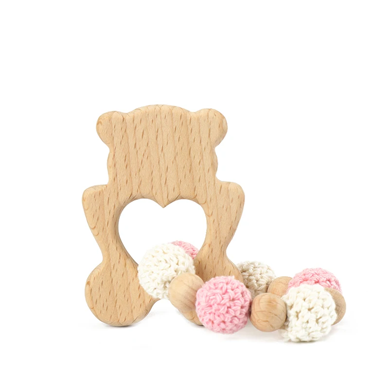 

DIY Wooden Teether Beech Wood Pendant For Pacifier Chain Baby Products Animal Wooden Blank Rodent Baby Teethers for Newborn Toys